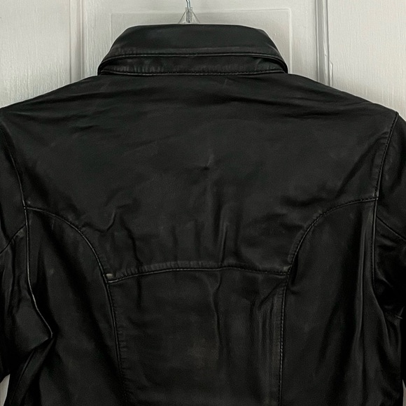 One Teaspoon Womens 100% Sheep Leather Western Snap Front Shirt XS Rodeo New - Picture 7 of 15